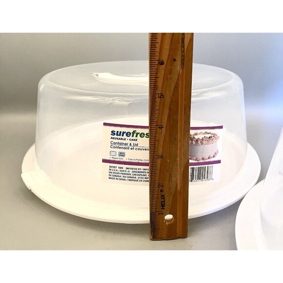 2 Surefresh Reusable Cake Carriers w Lid Handle Bake Sale Cakewalk Caterer - Picture 5 of 7